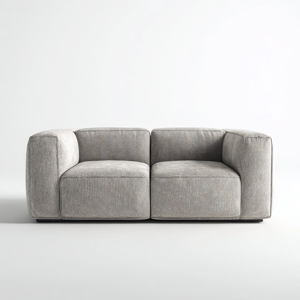 Sofá de 2 plazas tela 168x92x78 cm gris para salón diseño moderno-Luxemylab