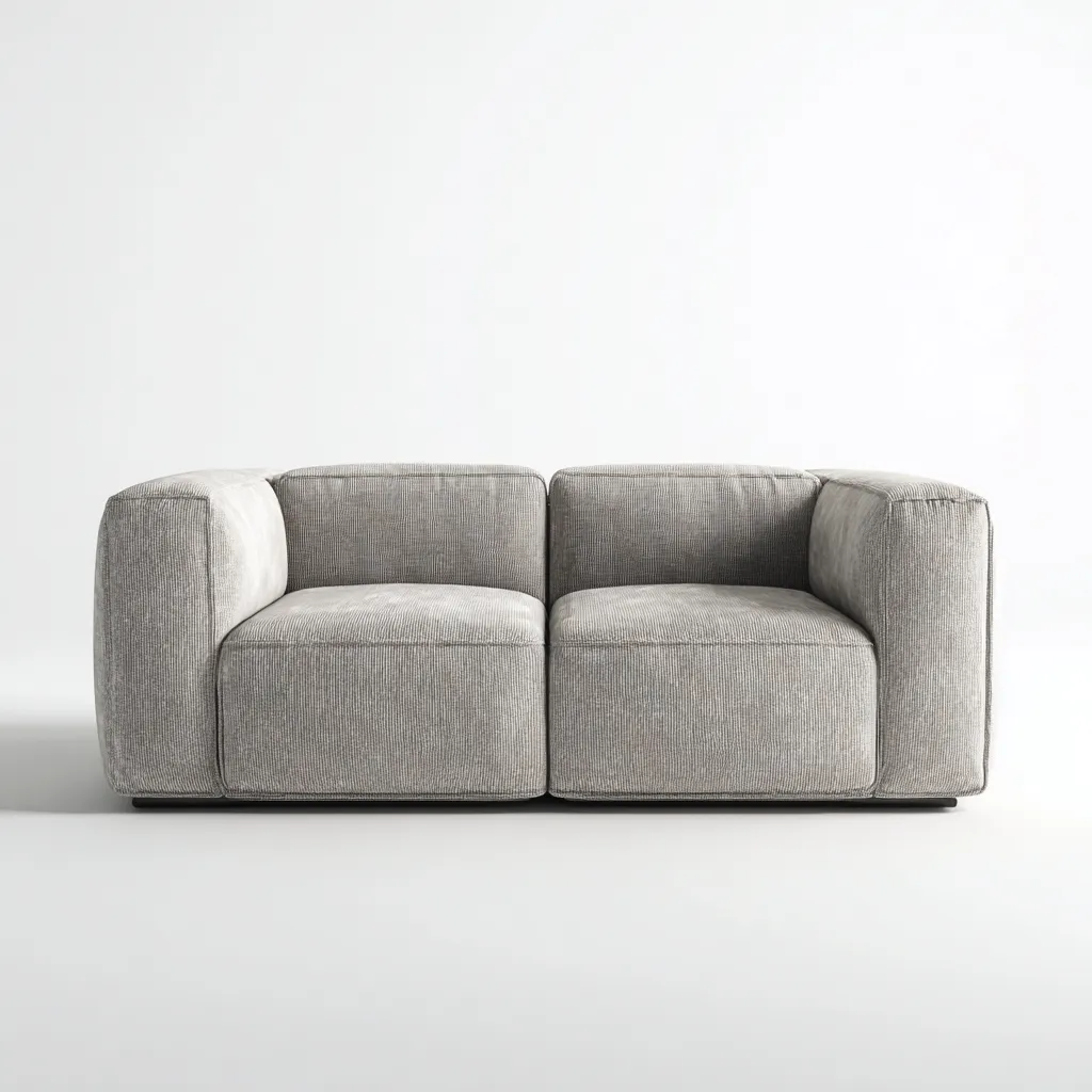 Sofá de 2 plazas tela 168x92x78 cm gris para salón diseño moderno-Luxemylab