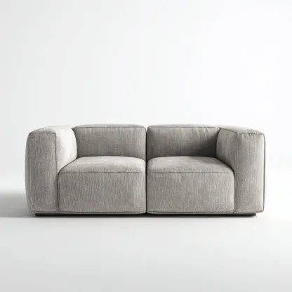 Sofá de 2 plazas tela 168x92x78 cm gris para salón diseño moderno-Luxemylab