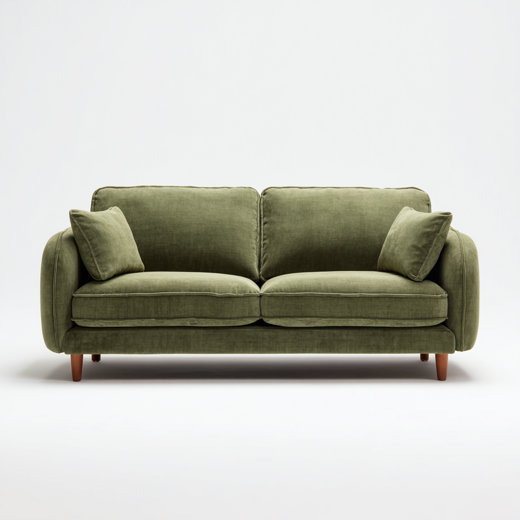 Sofá de 2 plazas tela 160x85x82 cm verde para salón diseño moderno-Luxemylab