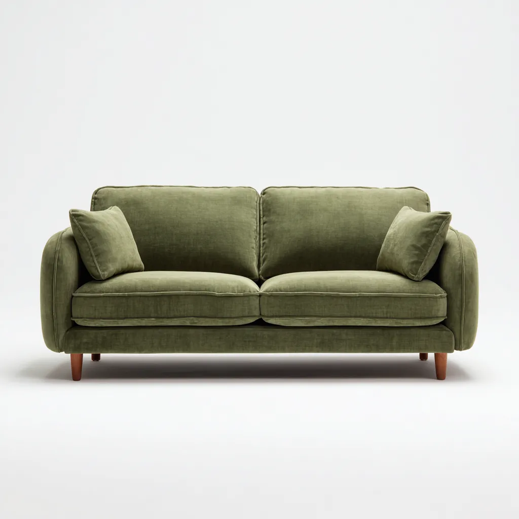 Sofá de 2 plazas tela 160x85x82 cm verde para salón diseño moderno-Luxemylab