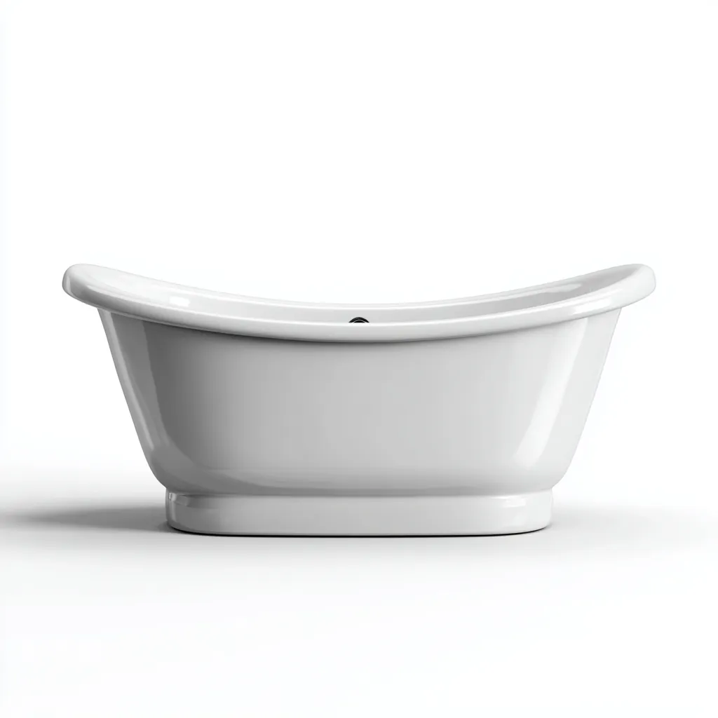 Bañera acrílica 170x75x70 cm - blanca - estilo moderno para baño-Luxemylab