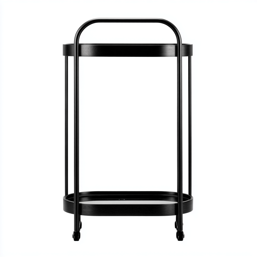 Carro de cocina - metal 48x38x82 cm - negro - para cocina - diseño moderno-Luxemylab