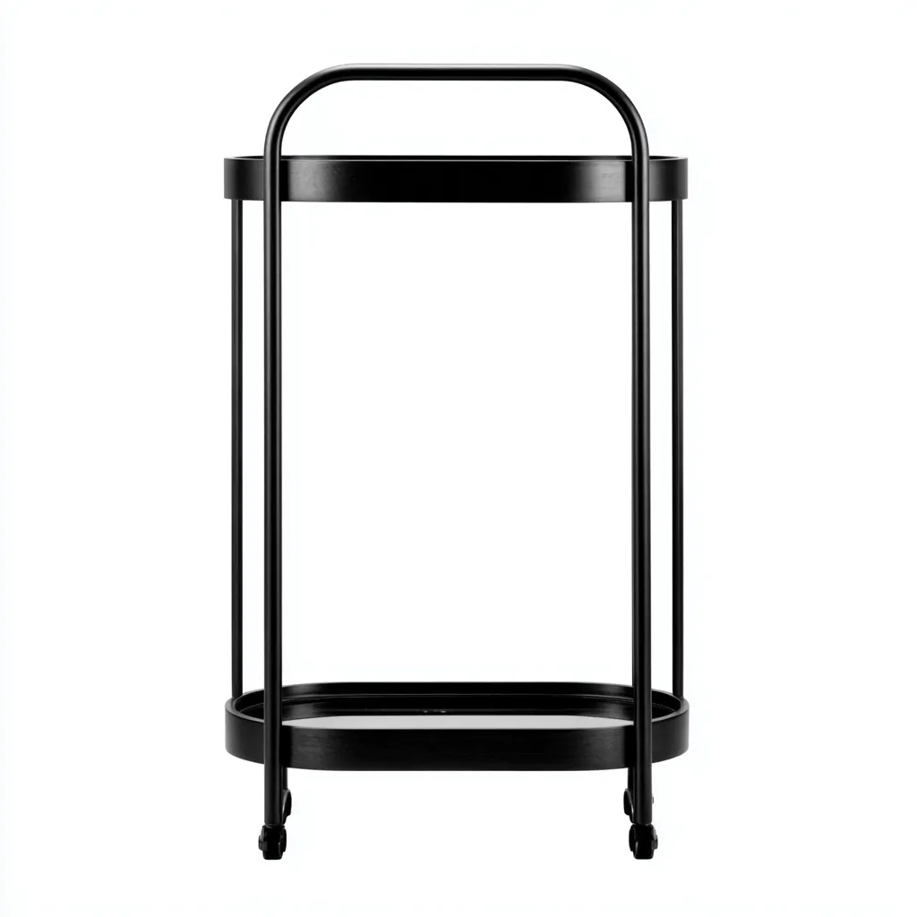 Carro de cocina - metal 48x38x82 cm - negro - para cocina - diseño moderno-Luxemylab