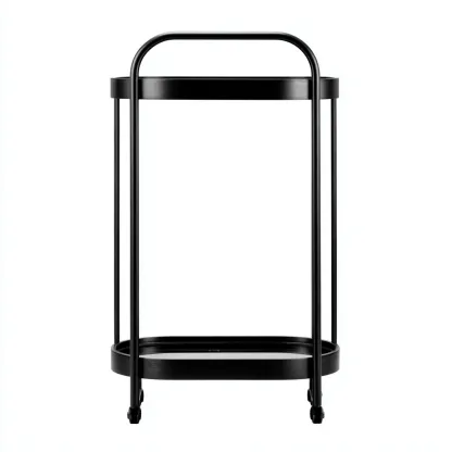 Carro de cocina - metal 48x38x82 cm - negro - para cocina - diseño moderno-Luxemylab