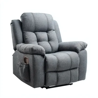 Sillón reclinable - Tela - 101x96x105 cm - Gris - Diseño moderno para sala de estar-Luxemylab