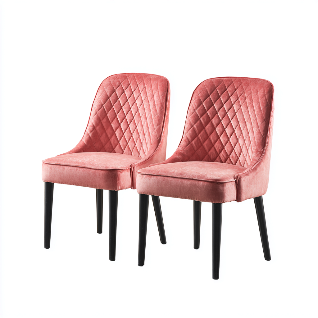 Sillas de comedor - Madera y tapizado - 50x47x81 cm - Rosa-negro - Diseño moderno para comedor-Luxemylab