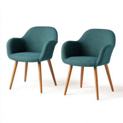 Sillas de comedor - Madera y tapizado - 58x55x82 cm - Verde-madera - Diseño moderno para comedor-Luxemylab