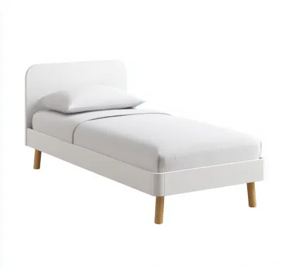 Cama individual madera 200x100x85 cm - blanco - apta para dormitorio - estilo moderno-Luxemylab