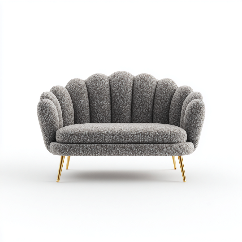 Sofá de 2 plazas tela 148x78x82 cm gris para salón diseño moderno-Luxemylab