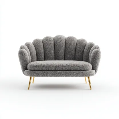 Sofá de 2 plazas tela 148x78x82 cm gris para salón diseño moderno-Luxemylab