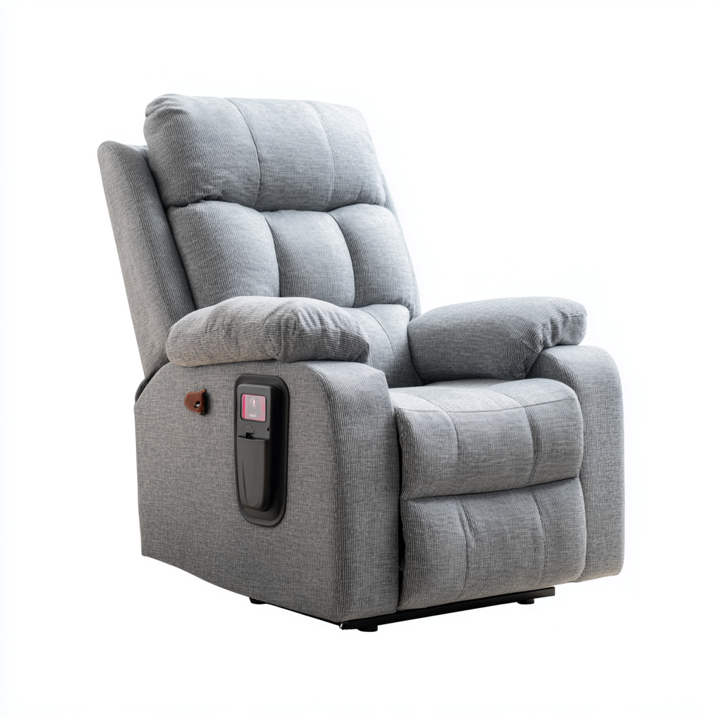 Sillón reclinable - Tela - 101x95x104 cm - Gris claro - Diseño moderno para sala de estar-Luxemylab