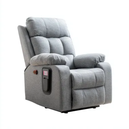 Sillón reclinable - Tela - 101x95x104 cm - Gris claro - Diseño moderno para sala de estar-Luxemylab