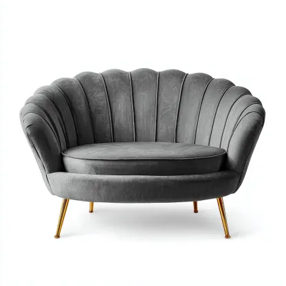 Sofá de 2 plazas terciopelo 150x80x82 cm gris para salón diseño moderno-Luxemylab