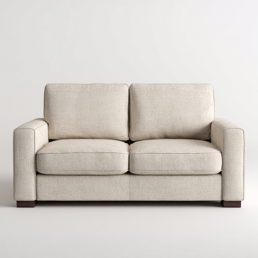 Sofá de 2 plazas tela 160x90x85 cm beige para salón diseño moderno-Luxemylab