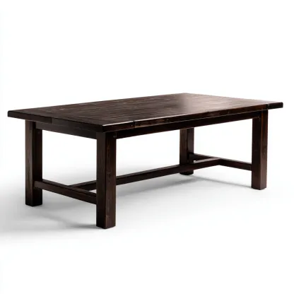 Mesa de comedor madera rectangular 180x90x75 cm marrón adecuada para comedor diseño rústico-Luxemylab