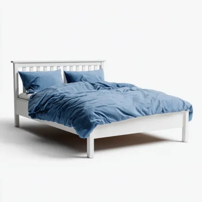 Cama matrimonial madera 200x180x105 cm - blanco - estilo moderno adecuada para dormitorio-Luxemylab