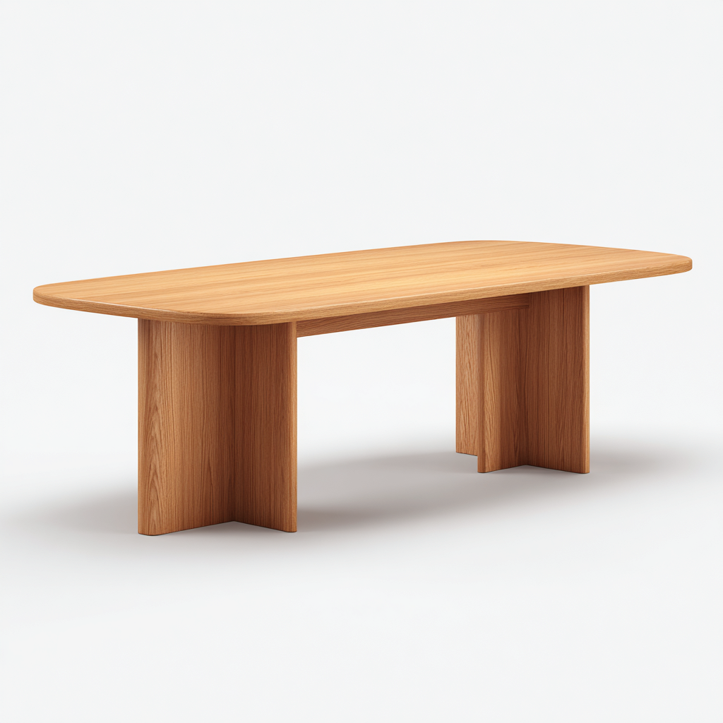 Mesa de comedor madera maciza 200x90x75 cm roble claro apta para comedor - diseño moderno minimalista-Luxemylab