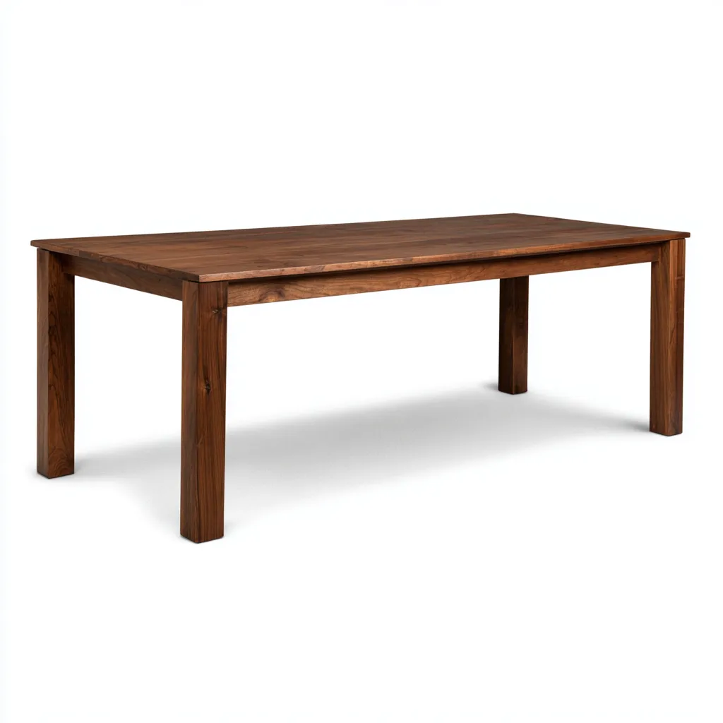 Mesa de comedor madera 200x90x76 cm nogal apta para comedor - diseño moderno-Luxemylab
