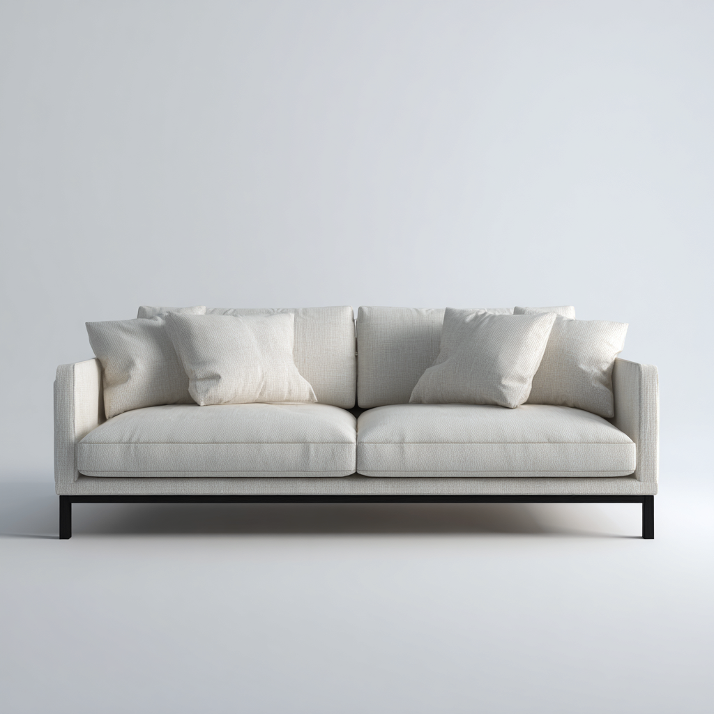 Sofá de 2 plazas tela 178x90x82 cm blanco para salón diseño moderno-Luxemylab