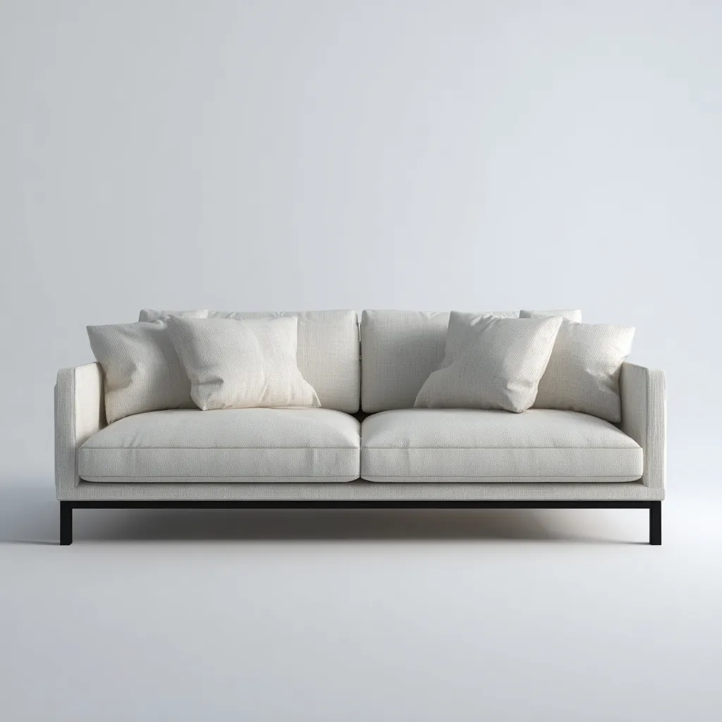 Sofá de 2 plazas tela 178x90x82 cm blanco para salón diseño moderno-Luxemylab