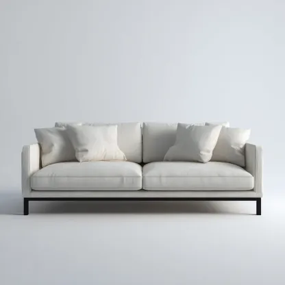 Sofá de 2 plazas tela 178x90x82 cm blanco para salón diseño moderno-Luxemylab