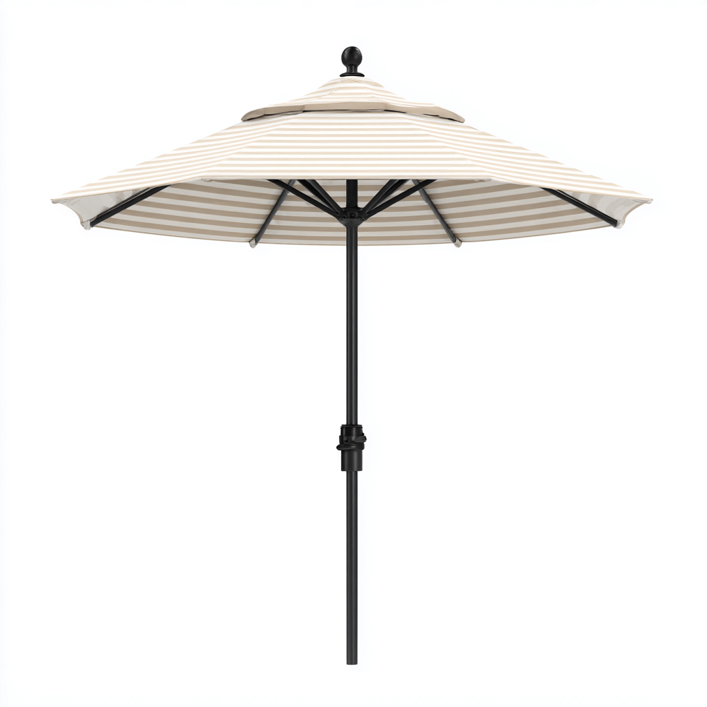 Sombrilla de jardín poliéster 245x245x250 cm café claro-blanco adecuada para terraza estilo moderno diseño funcional-Luxemylab