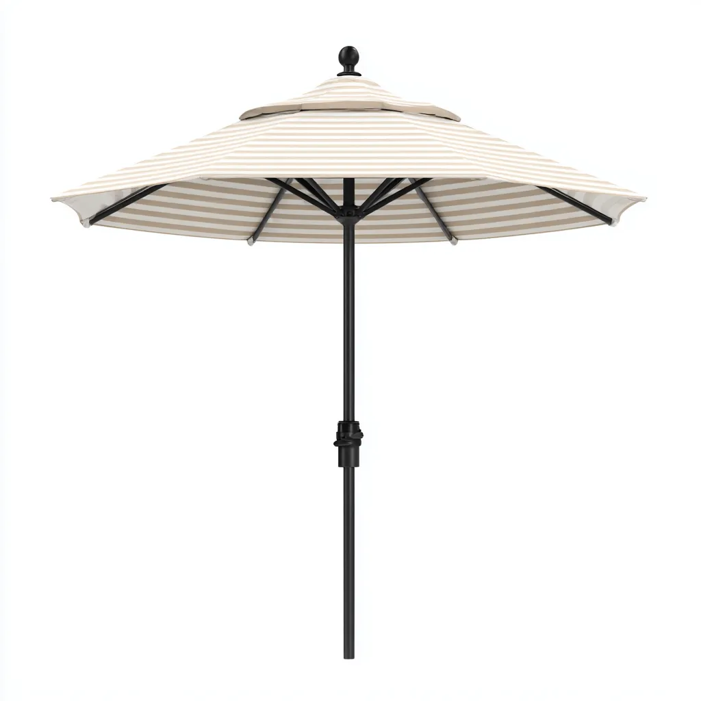 Sombrilla de jardín poliéster 245x245x250 cm café claro-blanco adecuada para terraza estilo moderno diseño funcional-Luxemylab