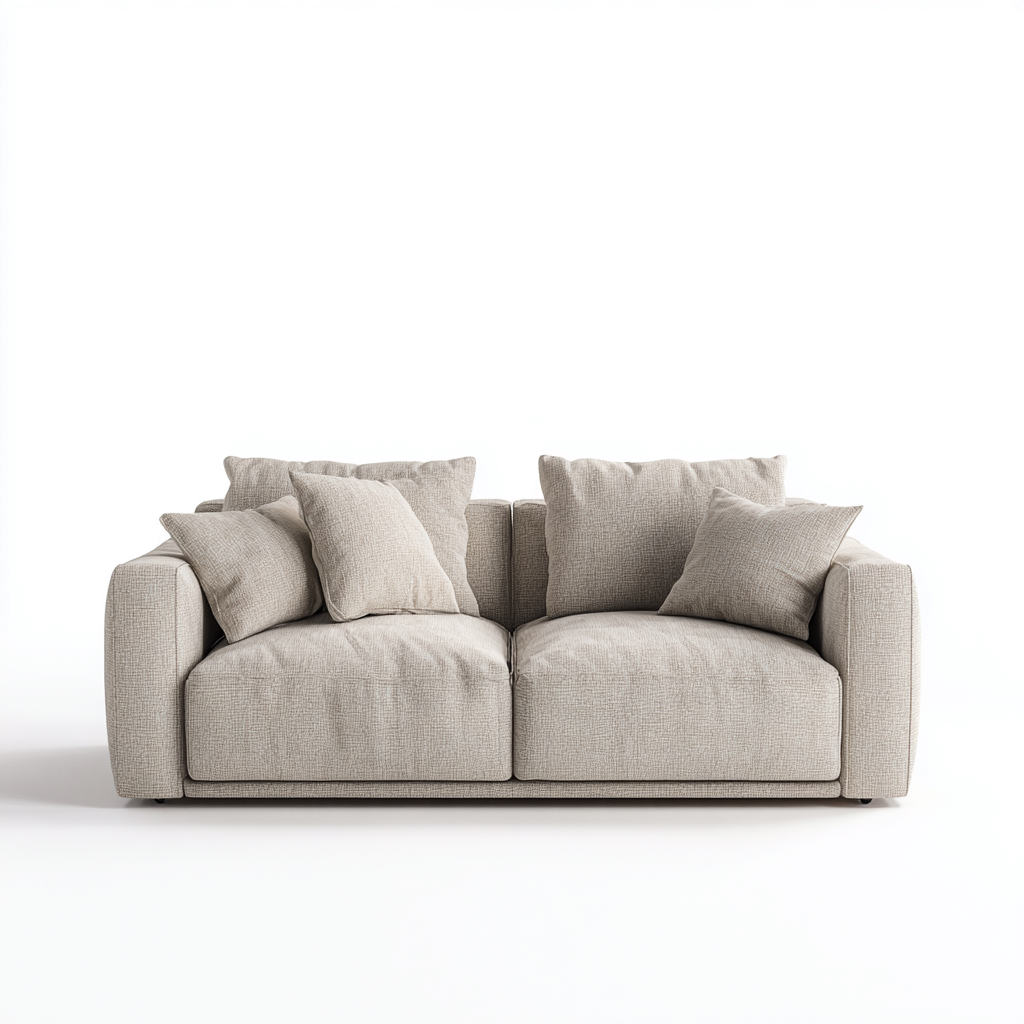 Sofá de 2 plazas tela 180x104x88 cm beige para salón diseño moderno-Luxemylab