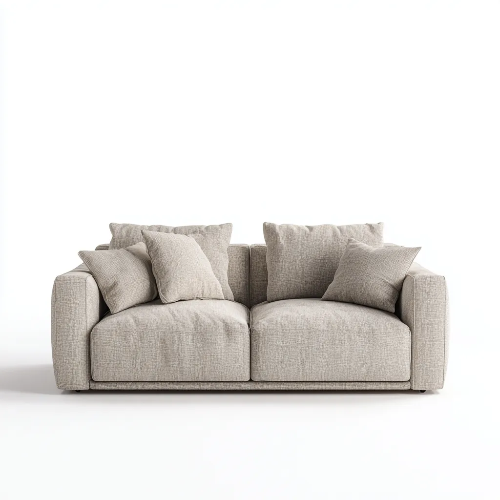 Sofá de 2 plazas tela 180x104x88 cm beige para salón diseño moderno-Luxemylab