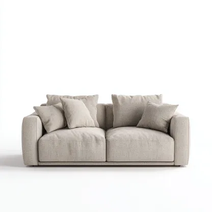 Sofá de 2 plazas tela 180x104x88 cm beige para salón diseño moderno-Luxemylab