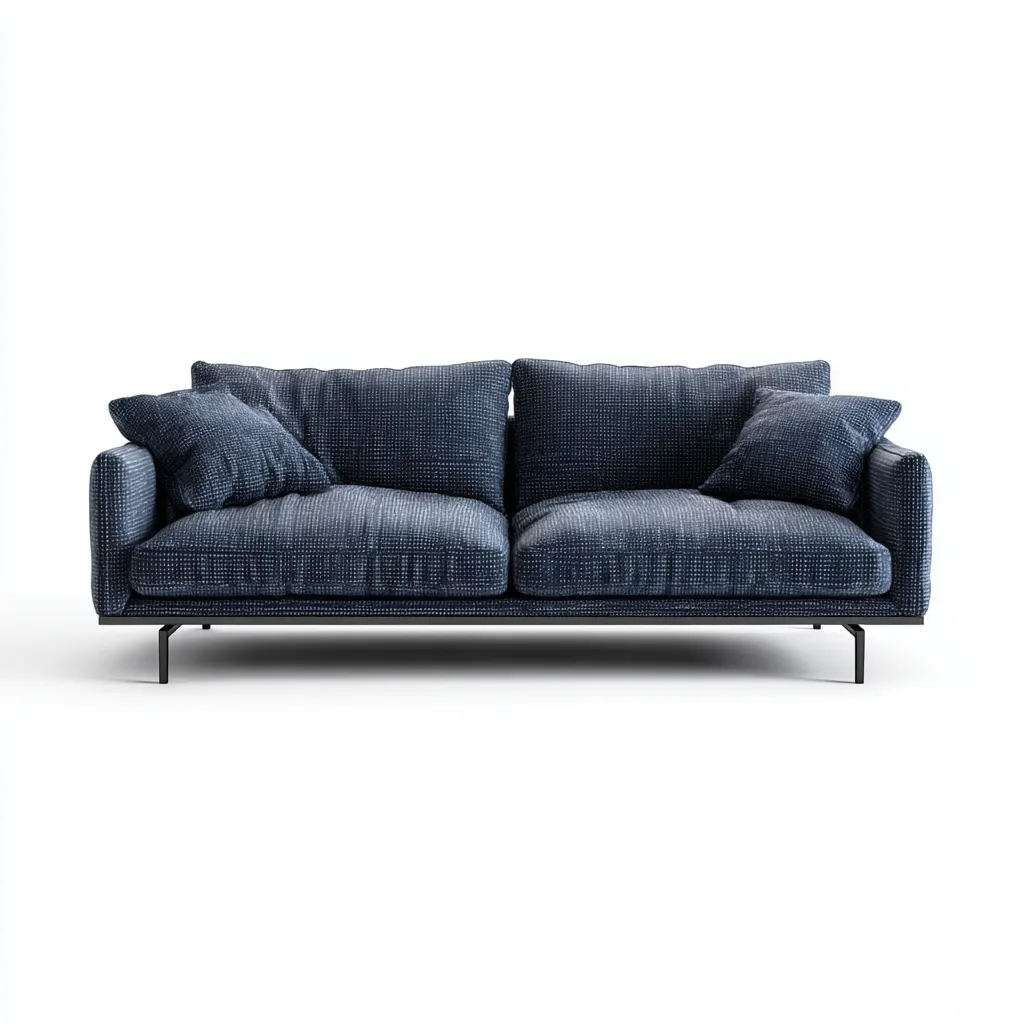 Sofá de 2 plazas tela 158x80x82 cm azul marino para salón diseño moderno-Luxemylab