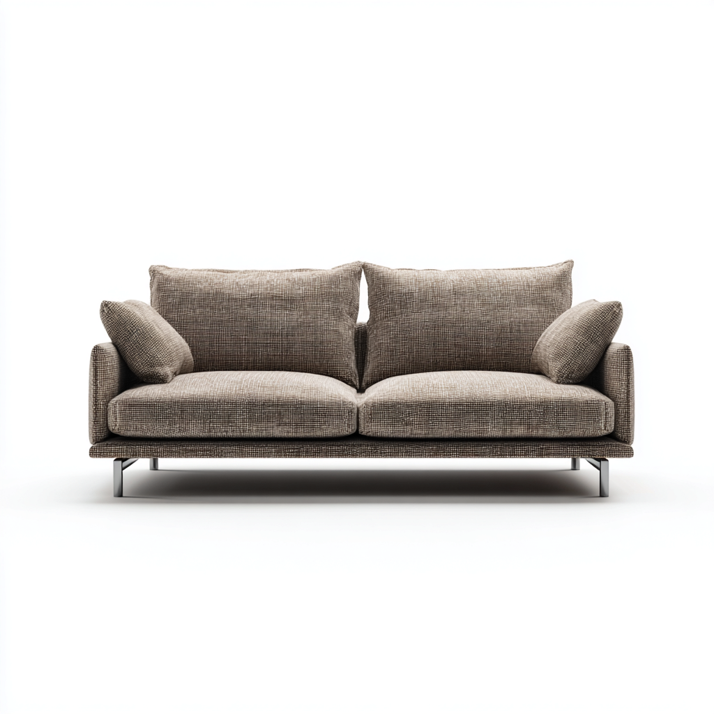 Sofá de 2 plazas tela-metal 158x83x86 cm marrón para salón estilo contemporáneo-Luxemylab