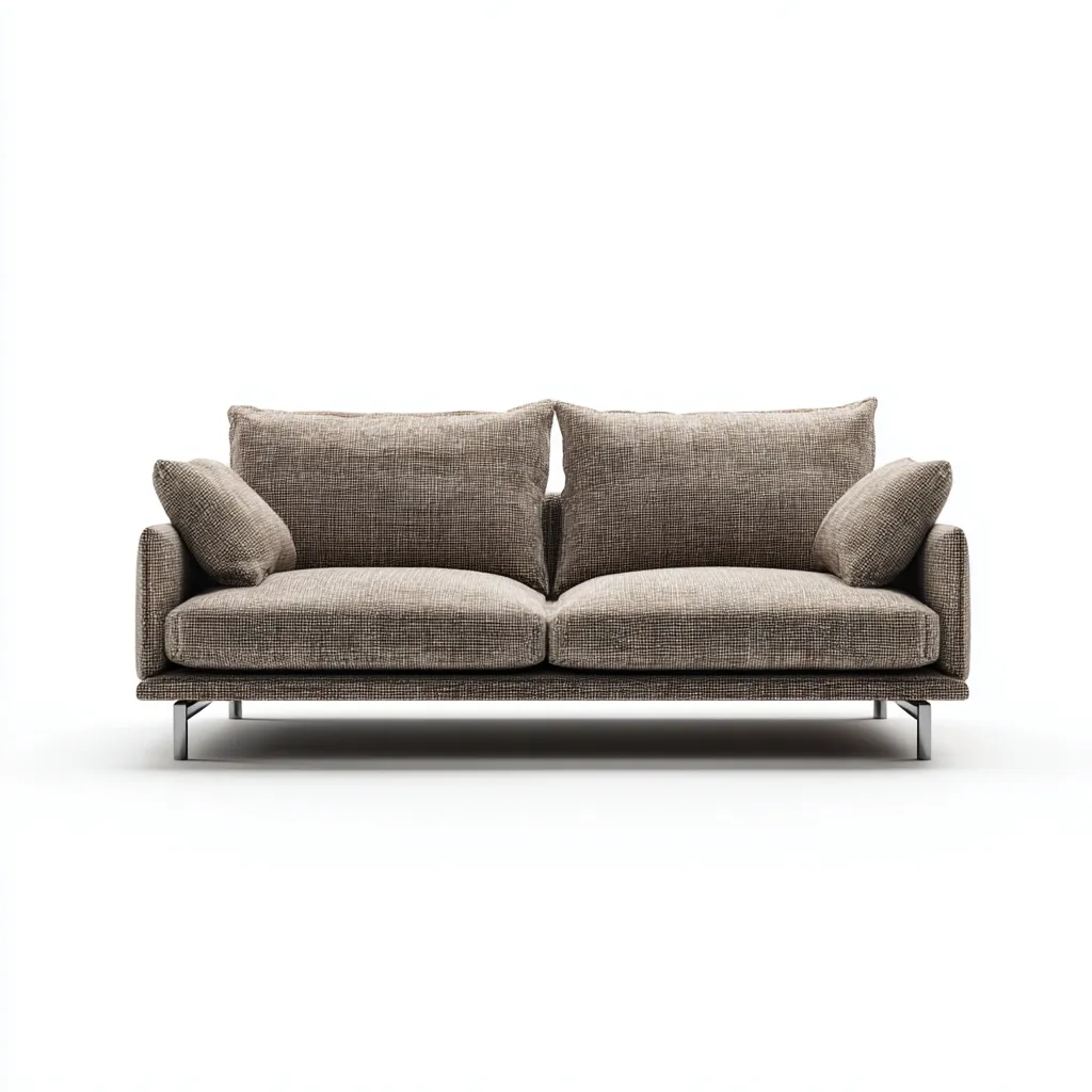 Sofá de 2 plazas tela-metal 158x83x86 cm marrón para salón estilo contemporáneo-Luxemylab