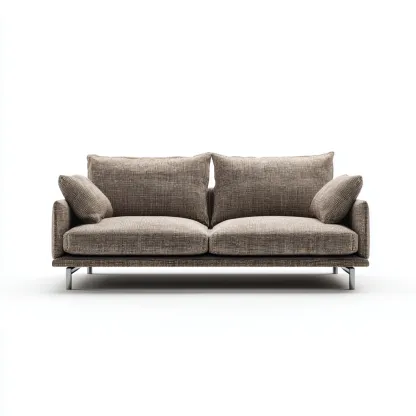 Sofá de 2 plazas tela-metal 158x83x86 cm marrón para salón estilo contemporáneo-Luxemylab