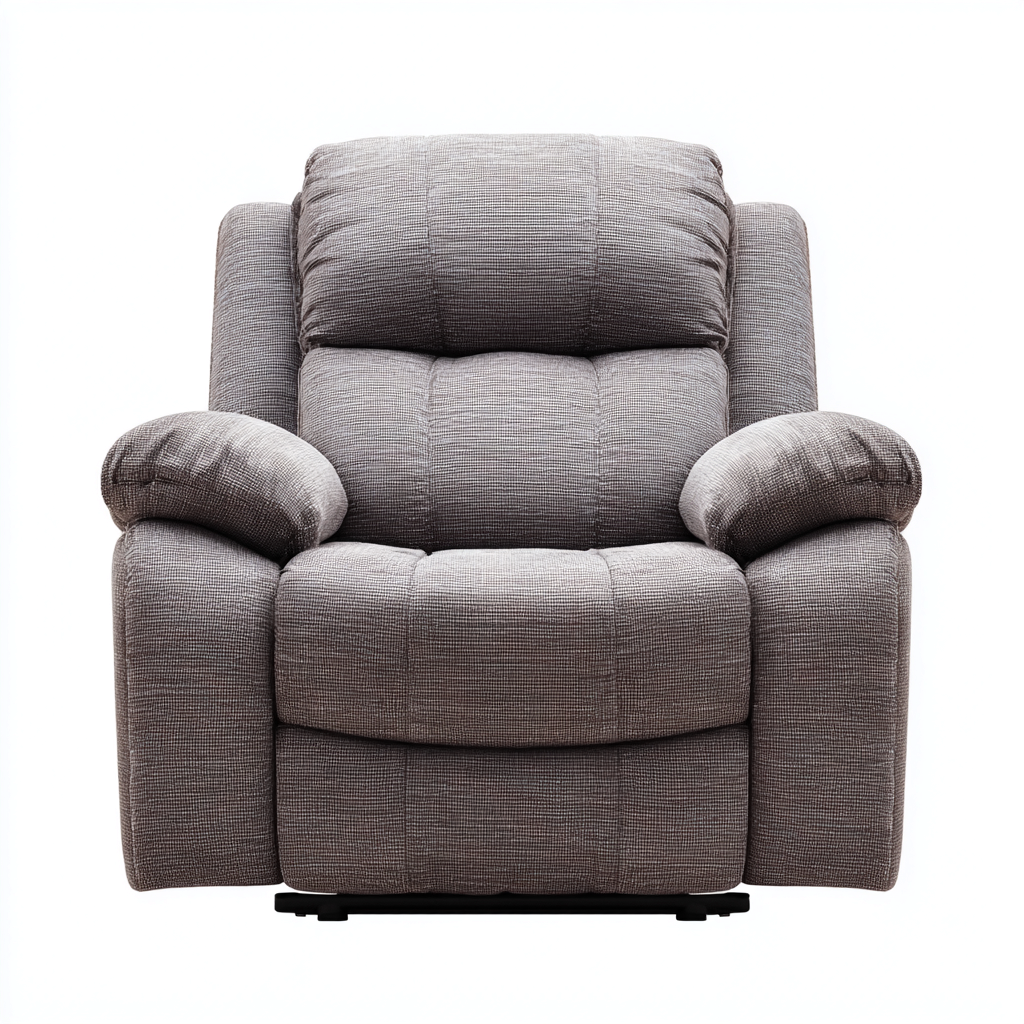 Sillón reclinable - Tela - 102x98x105 cm - Gris - Diseño moderno para sala de estar-Luxemylab