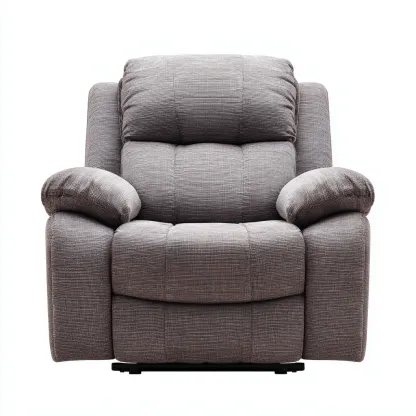 Sillón reclinable - Tela - 102x98x105 cm - Gris - Diseño moderno para sala de estar-Luxemylab