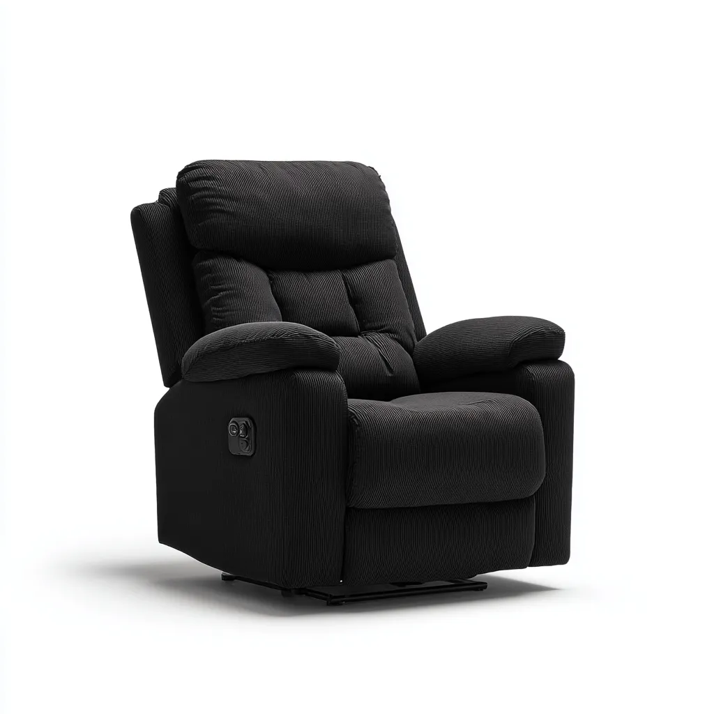 Sillón reclinable - Tela - 100x94x103 cm - Negro - Diseño moderno para sala de estar-Luxemylab