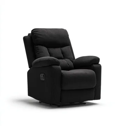 Sillón reclinable - Tela - 100x94x103 cm - Negro - Diseño moderno para sala de estar-Luxemylab