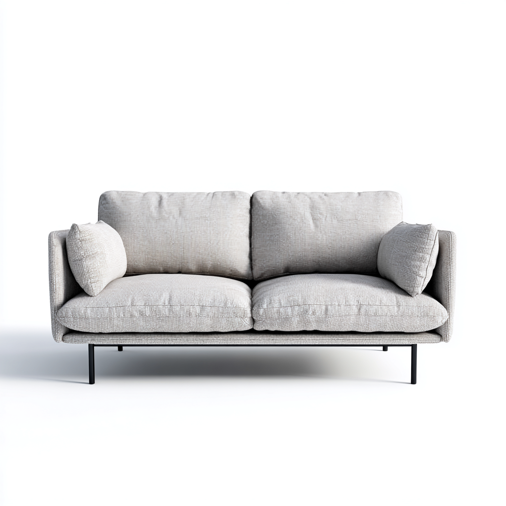 Sofá de 2 plazas tela 150x78x80 cm gris claro para salón diseño moderno-Luxemylab