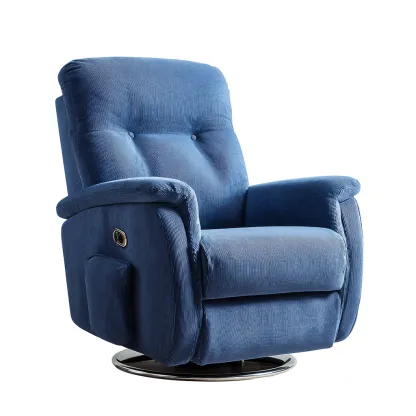 Sillón reclinable - Tela - 92x85x102 cm - Azul - Diseño moderno para sala de estar-Luxemylab