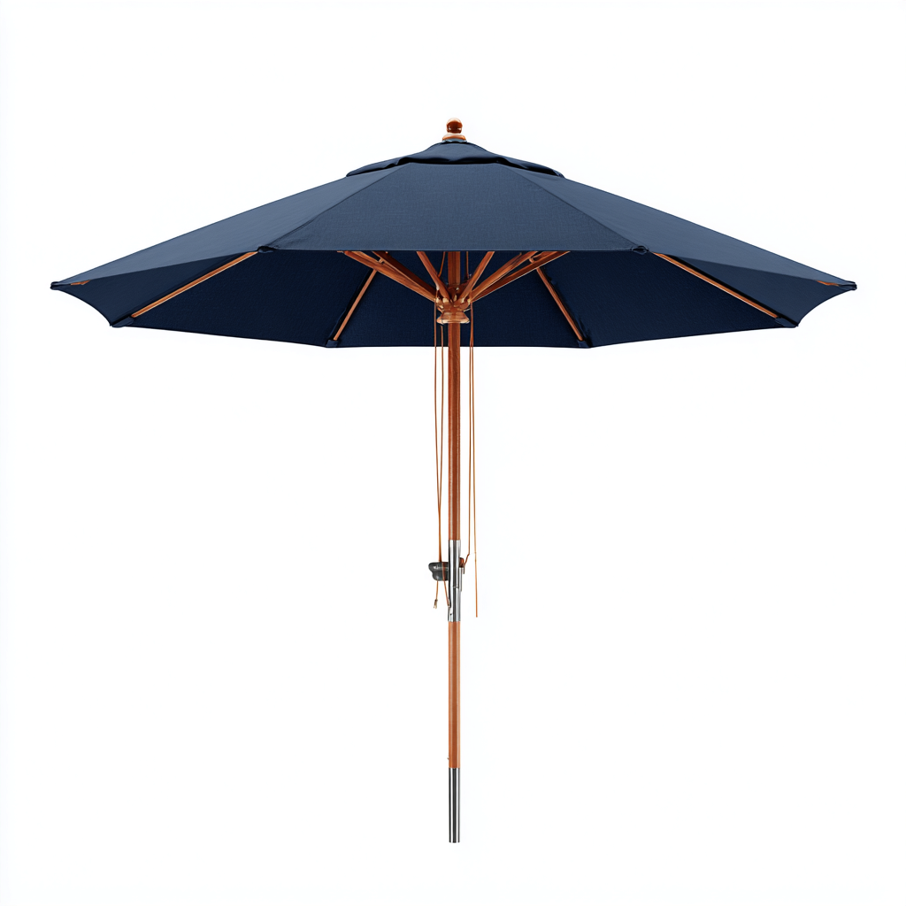 Sombrilla de jardin madera tela 280x280x245 cm azul adecuada para exteriores diseño moderno-Luxemylab