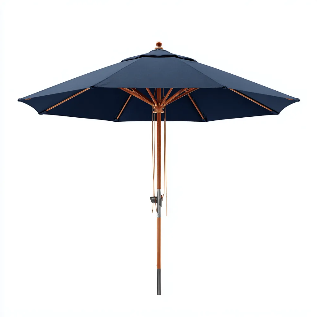 Sombrilla de jardin madera tela 280x280x245 cm azul adecuada para exteriores diseño moderno-Luxemylab