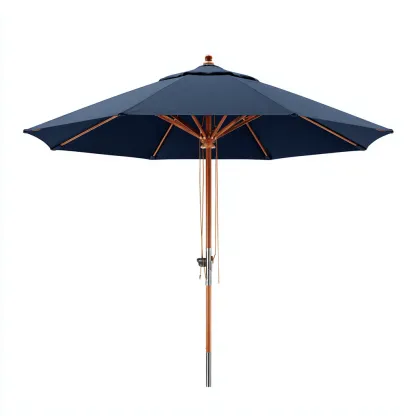 Sombrilla de jardin madera tela 280x280x245 cm azul adecuada para exteriores diseño moderno-Luxemylab