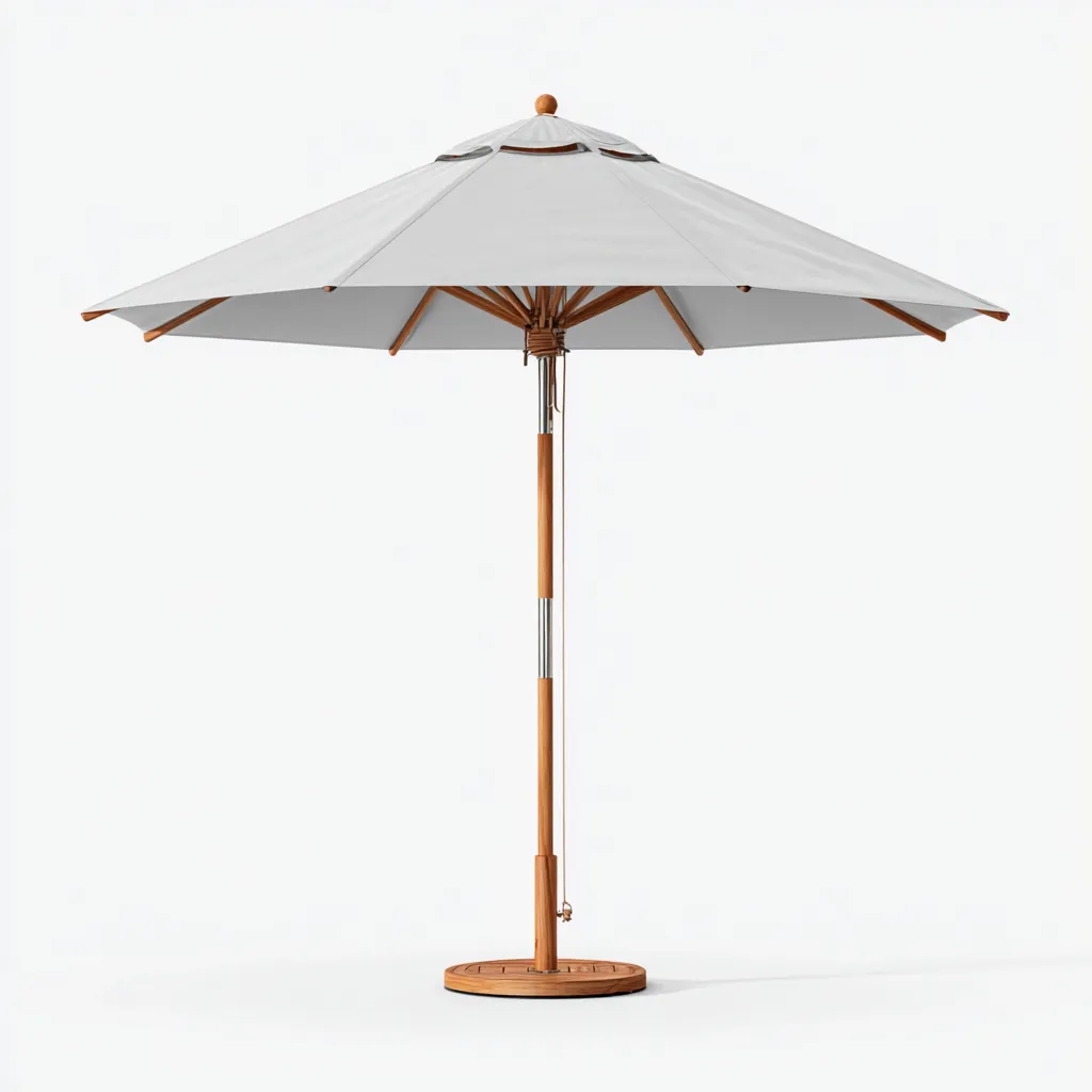 Sombrilla de jardín poliéster 240x240x250 cm blanco adecuada para terraza estilo moderno diseño funcional-Luxemylab