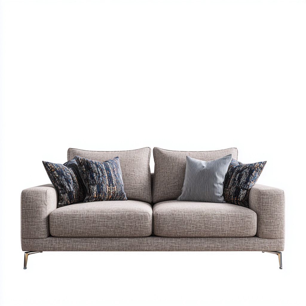 Sofá de 2 plazas tela 158x86x84 cm color café para salón diseño moderno-Luxemylab