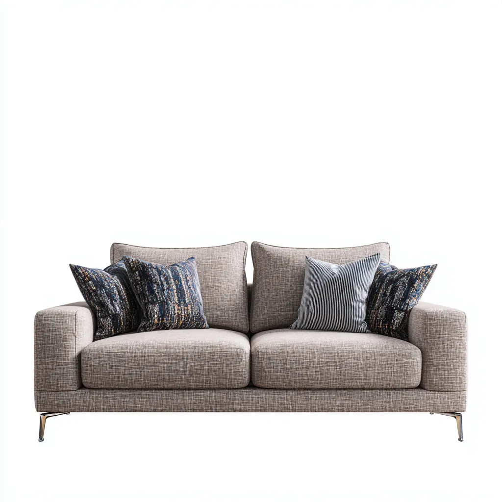 Sofá de 2 plazas tela 158x86x84 cm color café para salón diseño moderno-Luxemylab