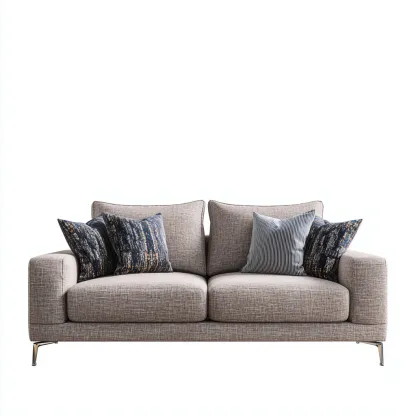 Sofá de 2 plazas tela 158x86x84 cm color café para salón diseño moderno-Luxemylab