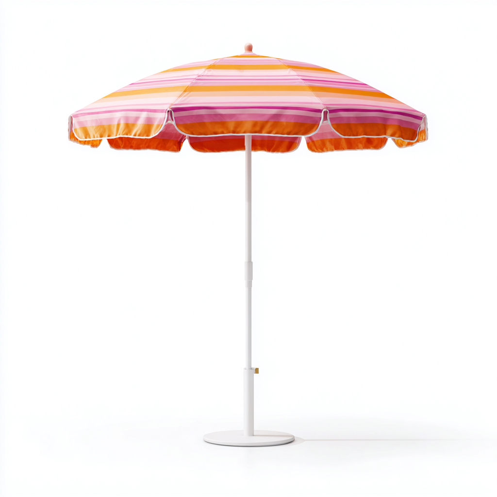 Sombrilla de jardín poliéster 230x230x215 cm rosa-naranja-blanco adecuada para terraza estilo moderno diseño funcional-Luxemylab