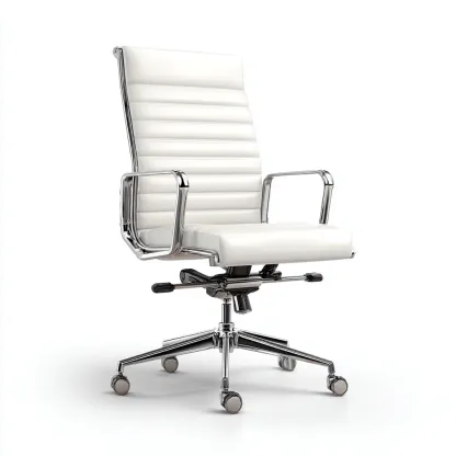 Silla de oficina tapizado en piel sintética 70x65x121 cm - blanco - diseño moderno - apta para oficina-Luxemylab